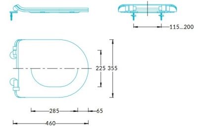 Сиденье для унитаза универсальное с комплектом крепежей, белое глянцевое